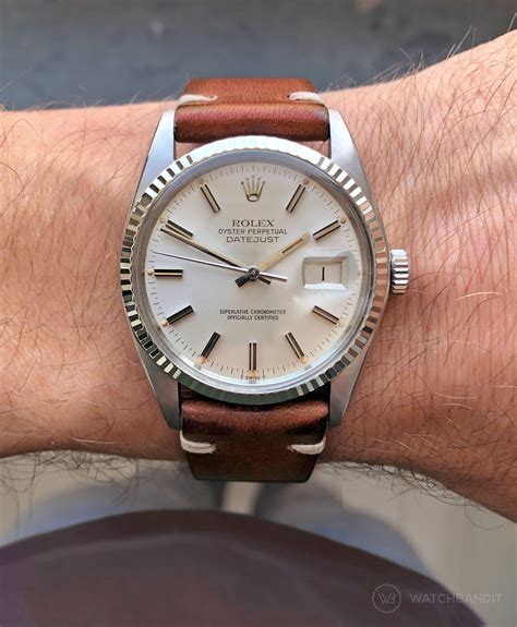 rolex datejust with leather band|Rolex 36mm leather strap.